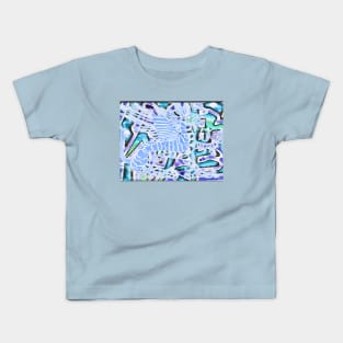 Abstract print in blue, purple, and green Kids T-Shirt